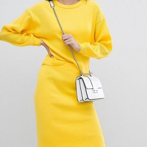 ASOS Knit Skirt and Sweater Set Size 6 - Yellow